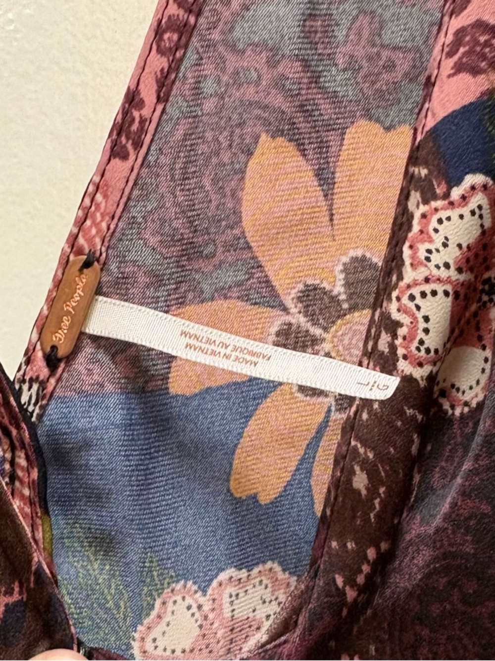 Free People Tied To You Tank Moss Floral Tie Strap Surplice Top Large - Picture 5 of 7